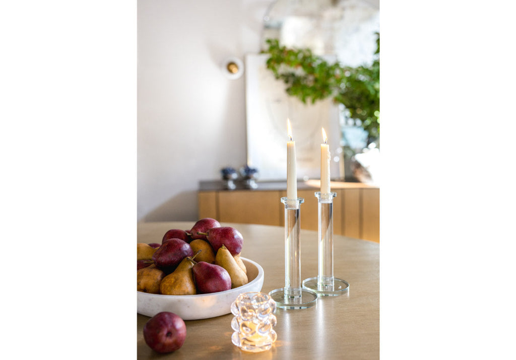 Ensemble de chandeliers élégants en cristal avec forme cylindrique pour cheminée et table à manger