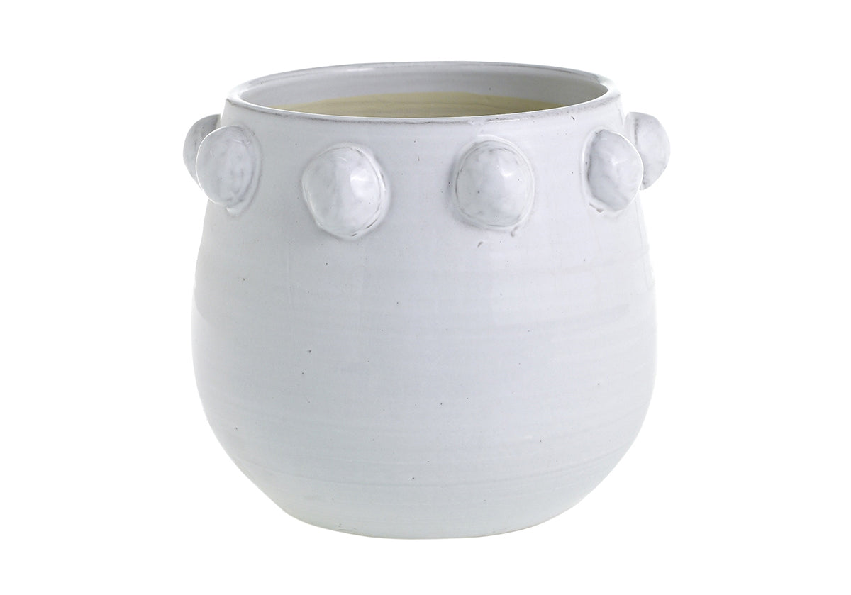 Pot en céramique à pois avec motif moucheté unique pour le salon et la cuisine