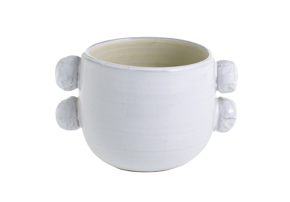 Pot en céramique à pois avec motif moucheté unique pour le salon et la cuisine