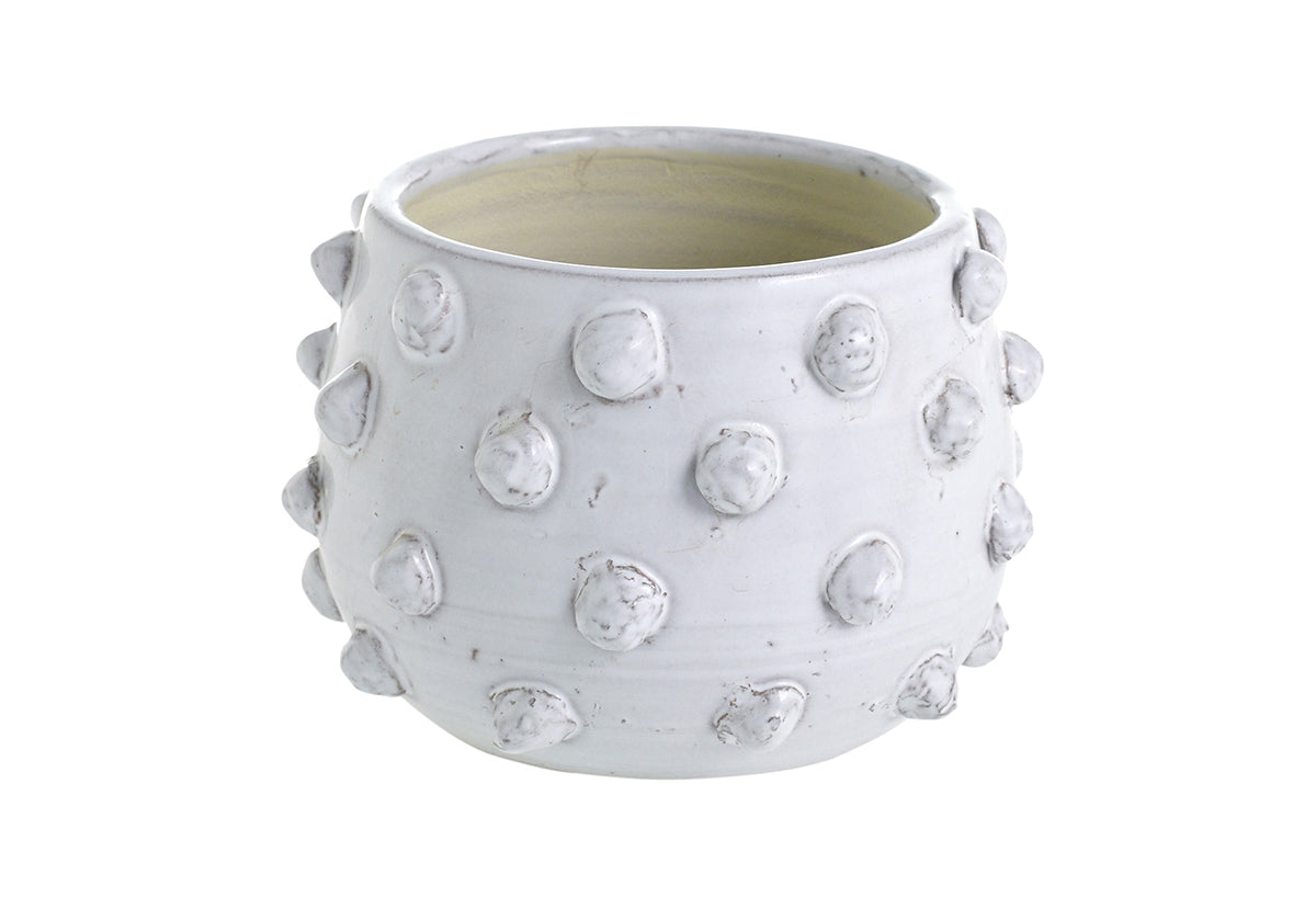 Pot en céramique à pois avec motif moucheté unique pour le salon et la cuisine