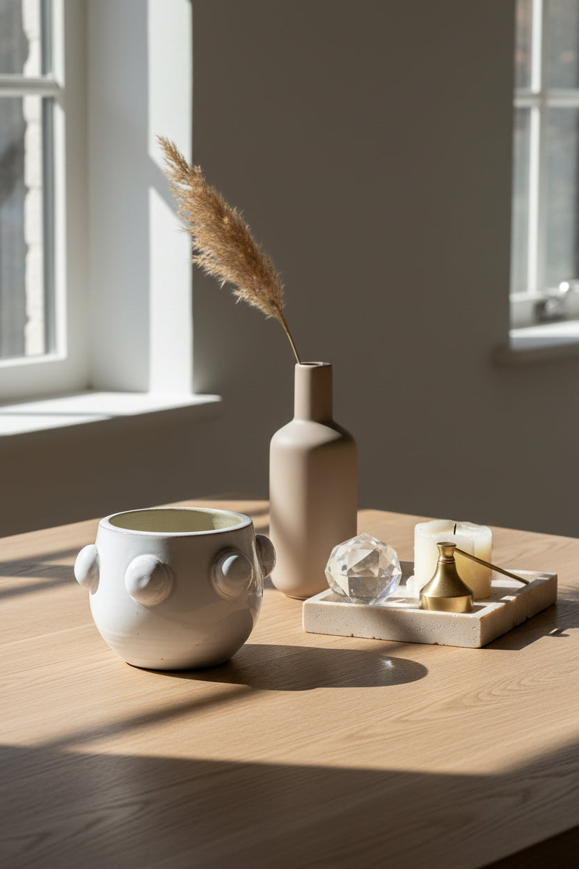 Pot en céramique à pois avec motif moucheté unique pour le salon et la cuisine