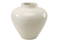 Vase fuselé blanc cassé en céramique avec forme sculpturale pour toutes les pièces