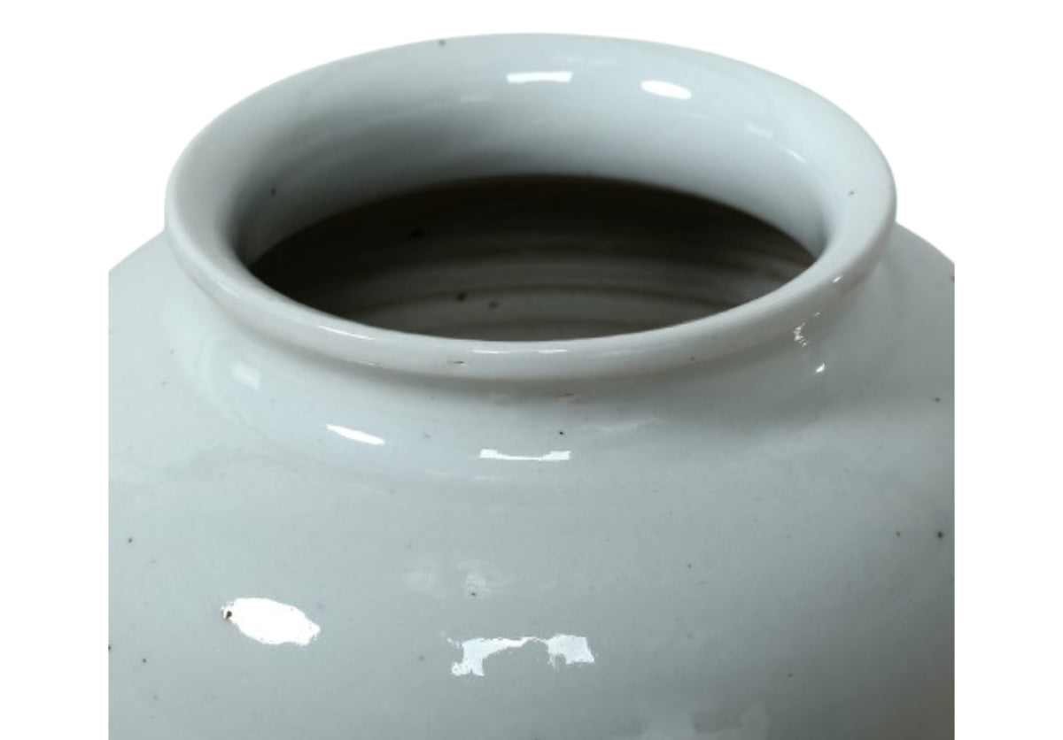 Vase Rond en Céramique Crémeuse Organique avec Base Non Glaçurée pour Toute Pièce