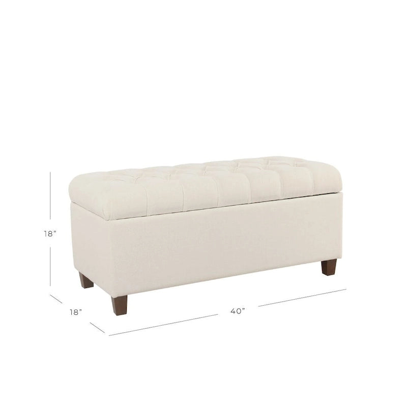 Banc de rangement capitonné