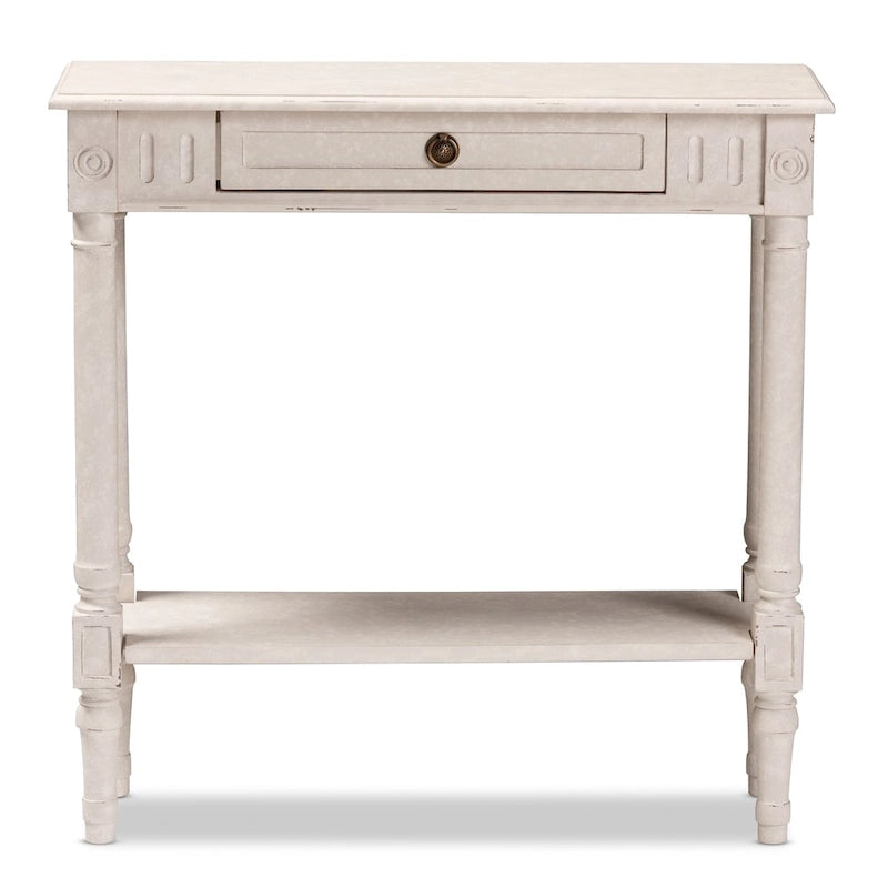 Table console 1 tiroir Farmhouse Whitewashed by