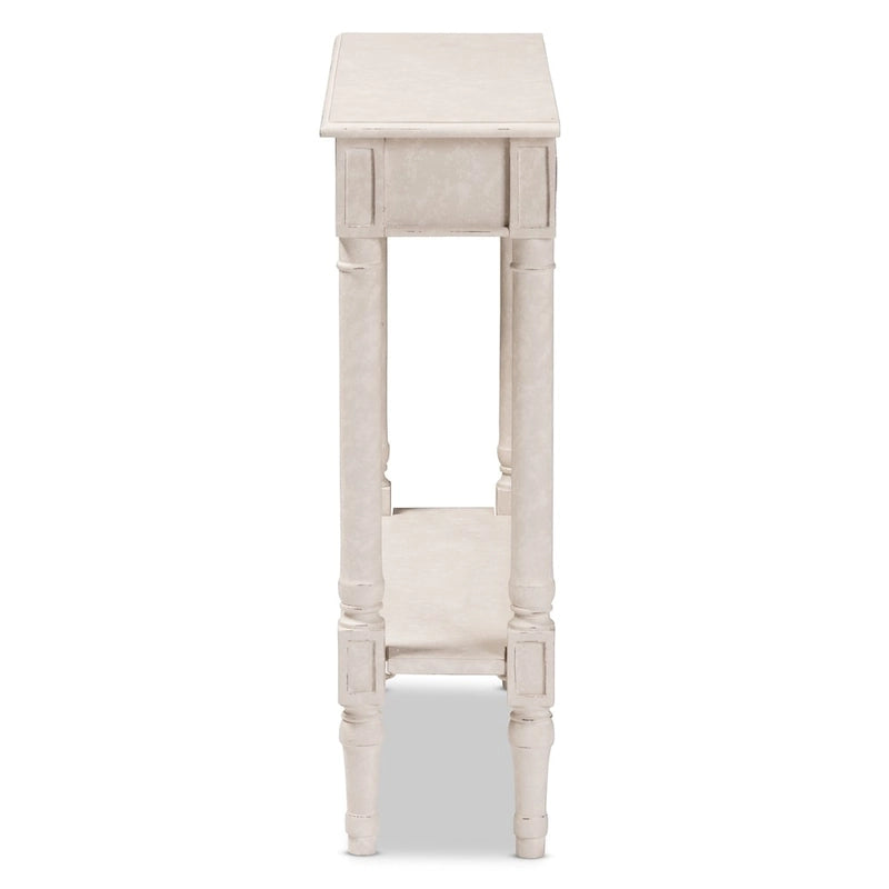Table console 1 tiroir Farmhouse Whitewashed by