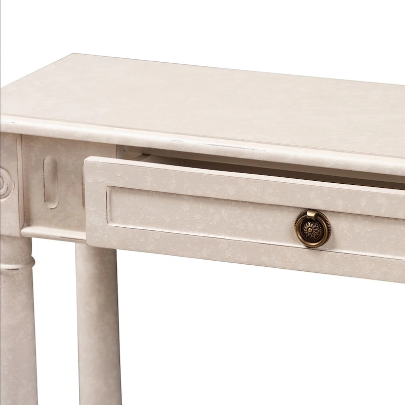 Table console 1 tiroir Farmhouse Whitewashed by