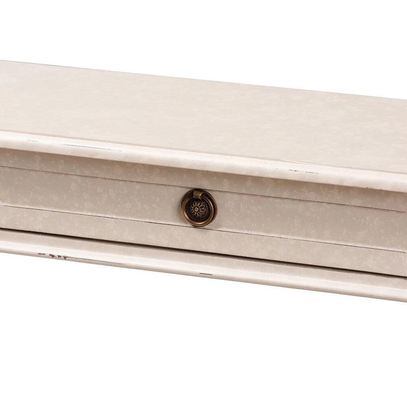 Table console 1 tiroir Farmhouse Whitewashed by