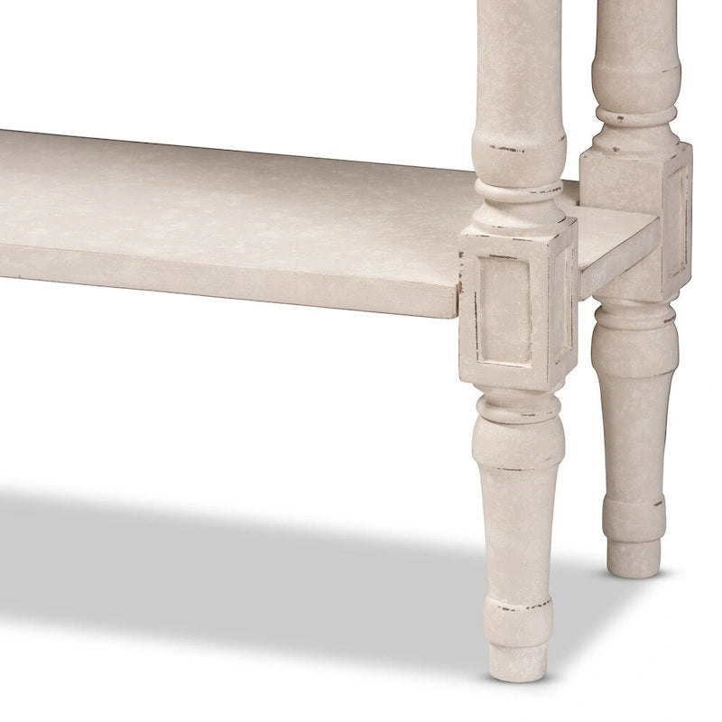Table console 1 tiroir Farmhouse Whitewashed by