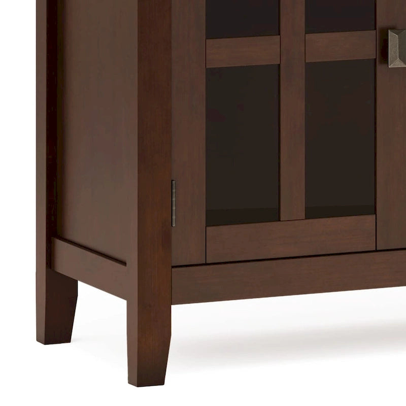 Grand bahut buffet transitionnel en bois massif de 60 po de large à 4 portes - 17p x 60l x 34h