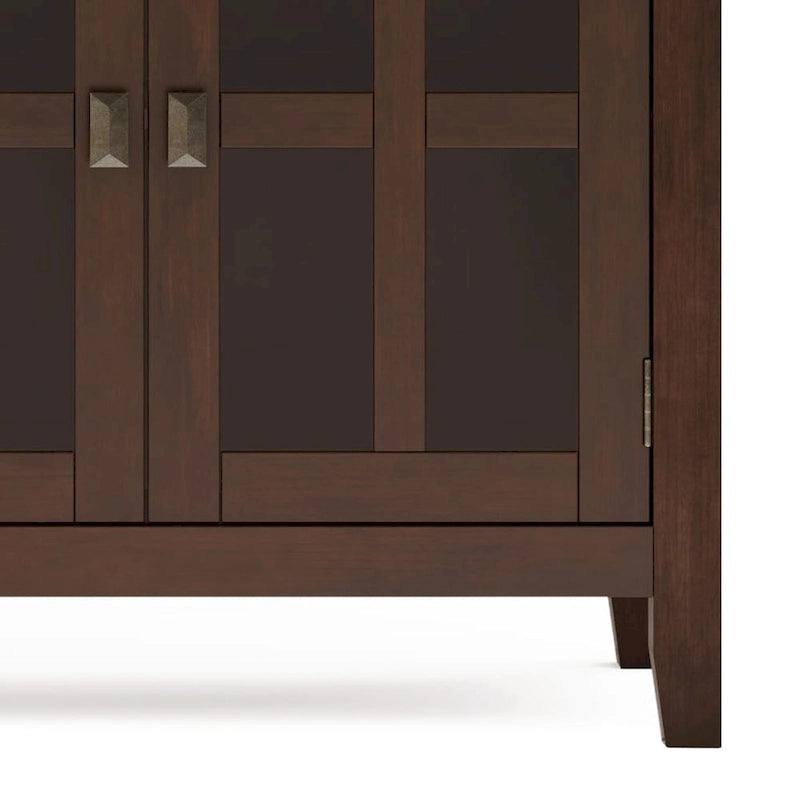 Grand bahut buffet transitionnel en bois massif de 60 po de large à 4 portes - 17p x 60l x 34h