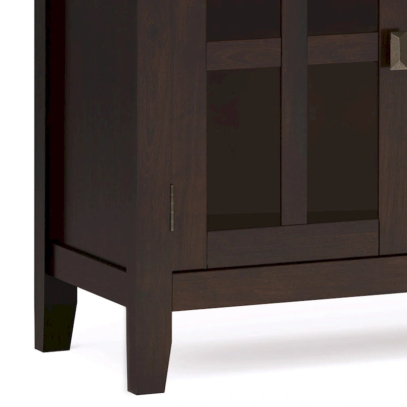 Grand bahut buffet transitionnel en bois massif de 60 po de large à 4 portes - 17p x 60l x 34h