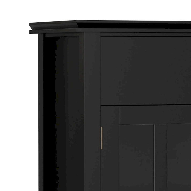 Grand bahut buffet transitionnel en bois massif de 60 po de large à 4 portes - 17p x 60l x 34h