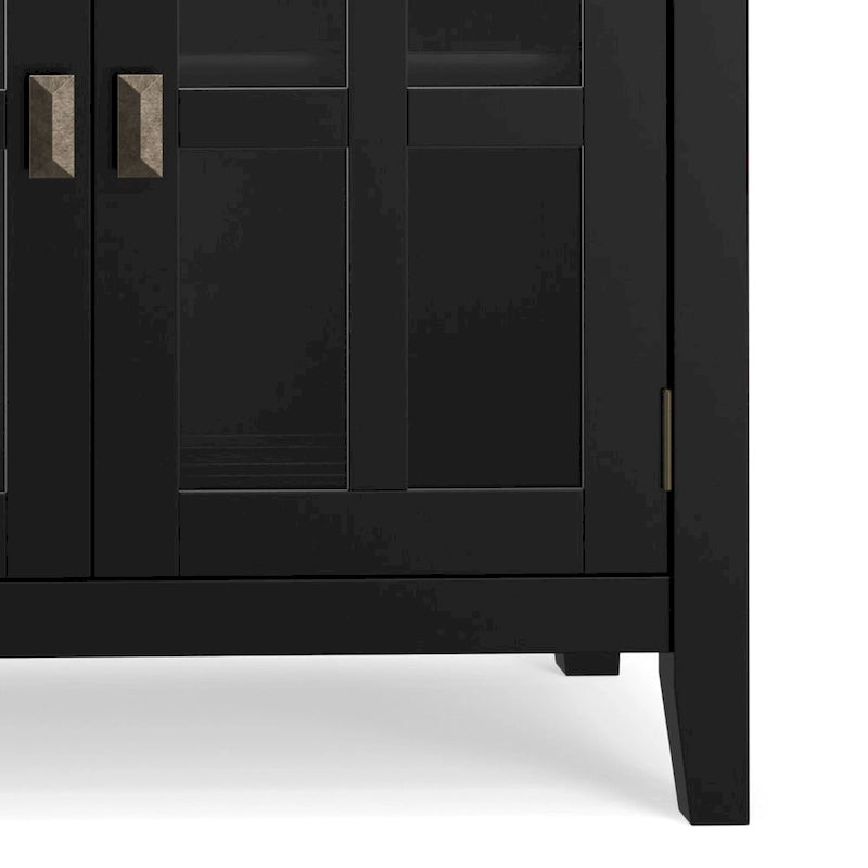 Grand bahut buffet transitionnel en bois massif de 60 po de large à 4 portes - 17p x 60l x 34h