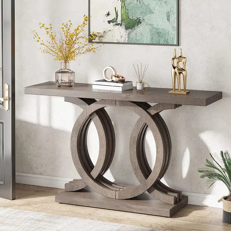 Table console de ferme, table d'entrée de 55 pouces pour couloir ou hall