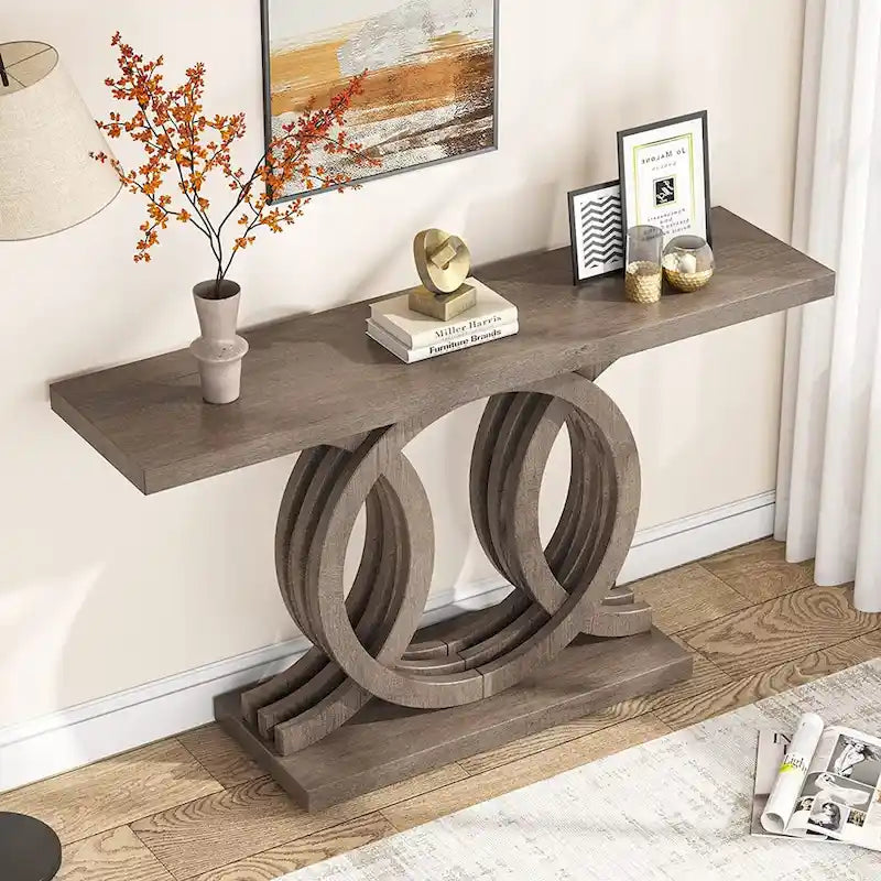 Table console de ferme, table d'entrée de 55 pouces pour couloir ou hall