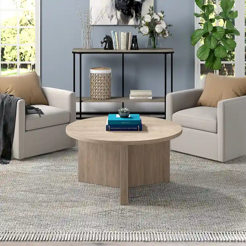 Table basse ronde de 32 pouces de large