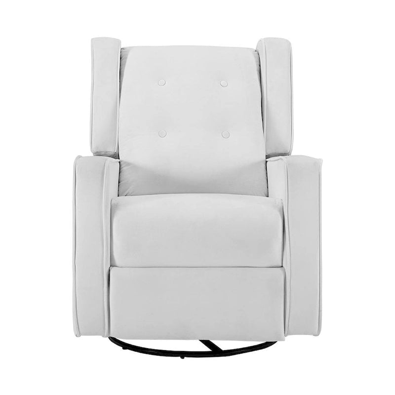 Fauteuil inclinable, pivotant et berçant en bois massif avec revêtement en microfibre, pour salon, chambre à coucher