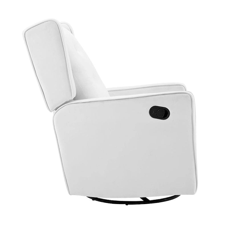 Fauteuil inclinable, pivotant et berçant en bois massif avec revêtement en microfibre, pour salon, chambre à coucher