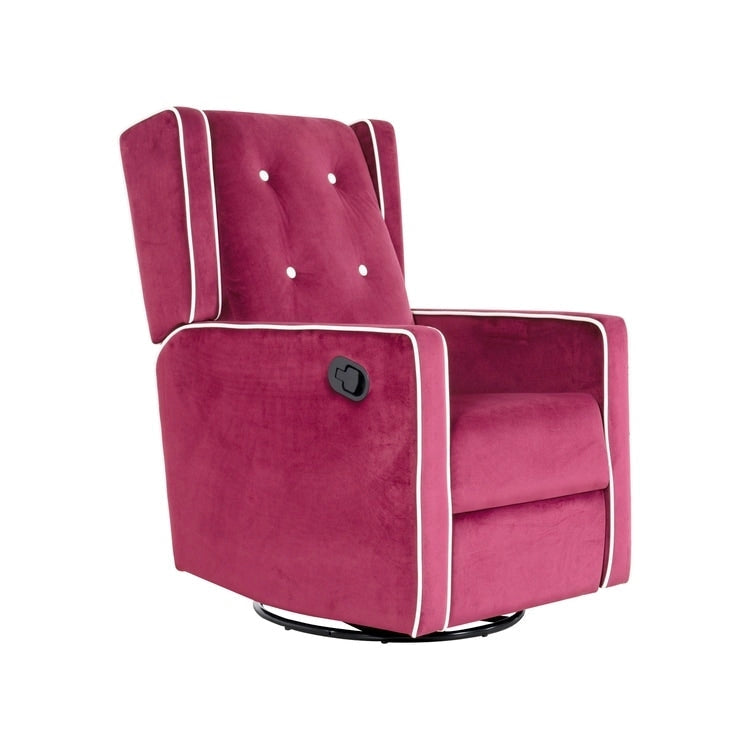 Fauteuil inclinable, pivotant et berçant en bois massif avec revêtement en microfibre, pour salon, chambre à coucher