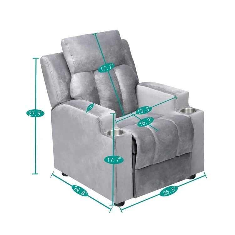Sièges Magiques pour Super-Héros et Princesses, Fauteuil Inclinable Super Deluxe pour Enfants avec Repose-Pieds, Appui-Tête, 2 Porte-Gobelets