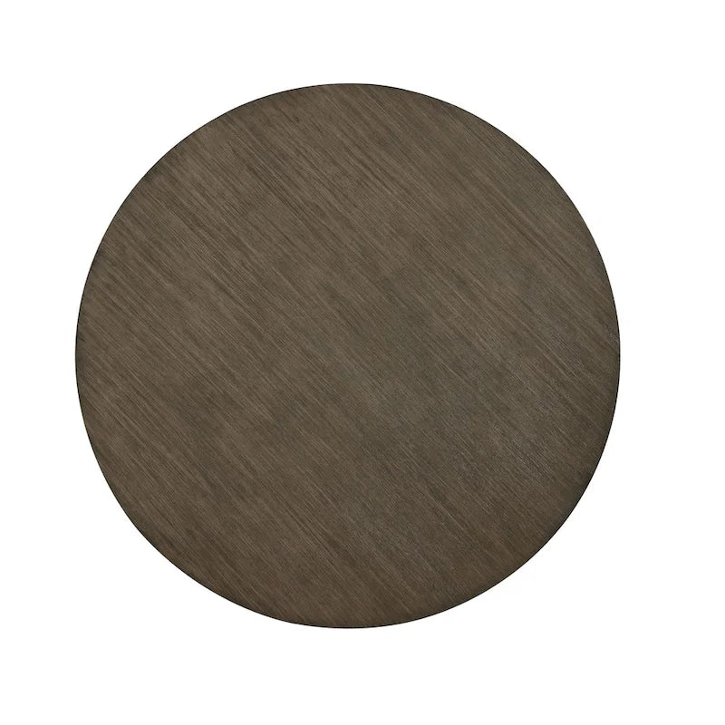 Table à manger ronde en bois gris de 48 pouces de style champêtre