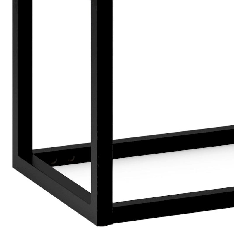 Banc Pouf Contemporain Rectangulaire de 26 Pouces de Large en Similicuir