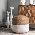 Pouf ottoman en jute tressé