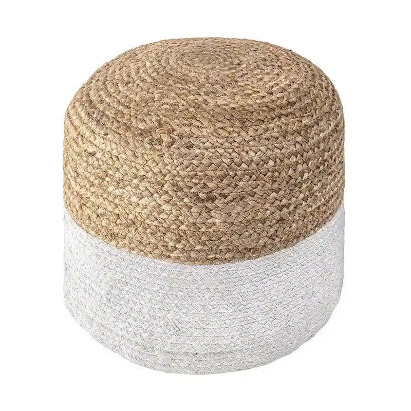 Pouf ottoman en jute tressé