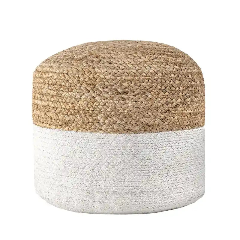 Pouf ottoman en jute tressé