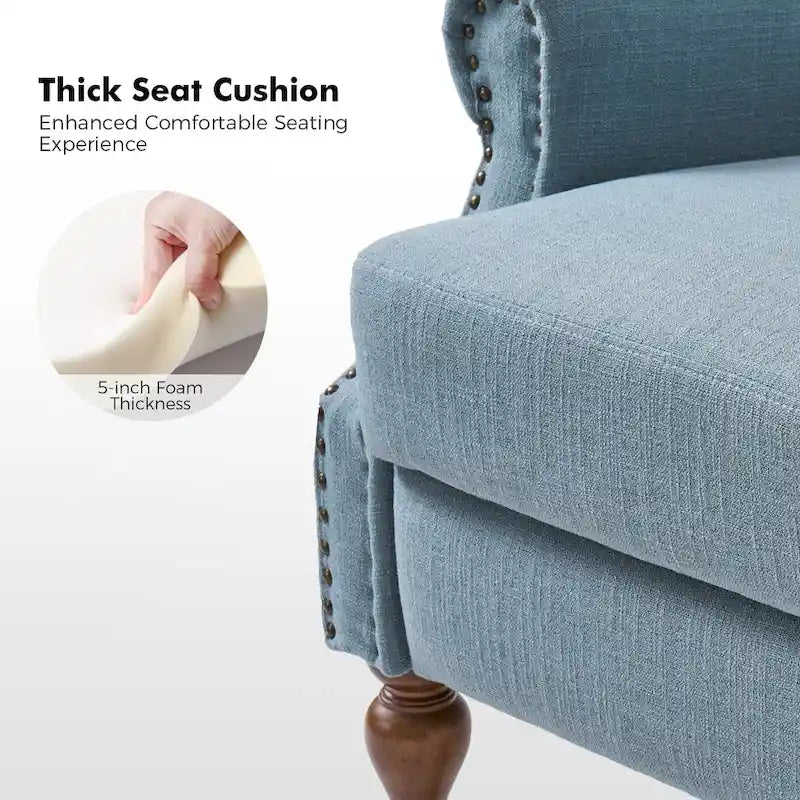 Fauteuil inclinable manuel traditionnel à accoudoirs arrondis avec pieds en bois massif, par