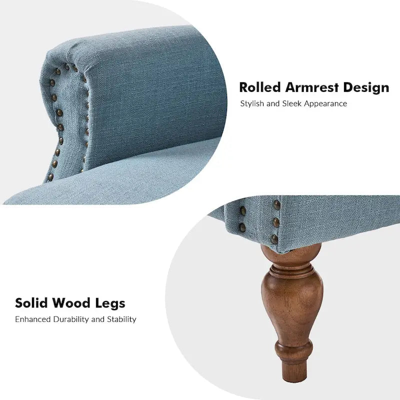 Fauteuil inclinable manuel traditionnel à accoudoirs arrondis avec pieds en bois massif, par