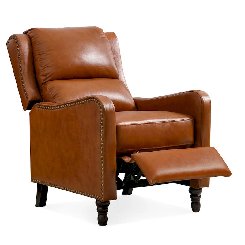 Fauteuil inclinable en cuir avec dossier - Chaise confortable pour salon