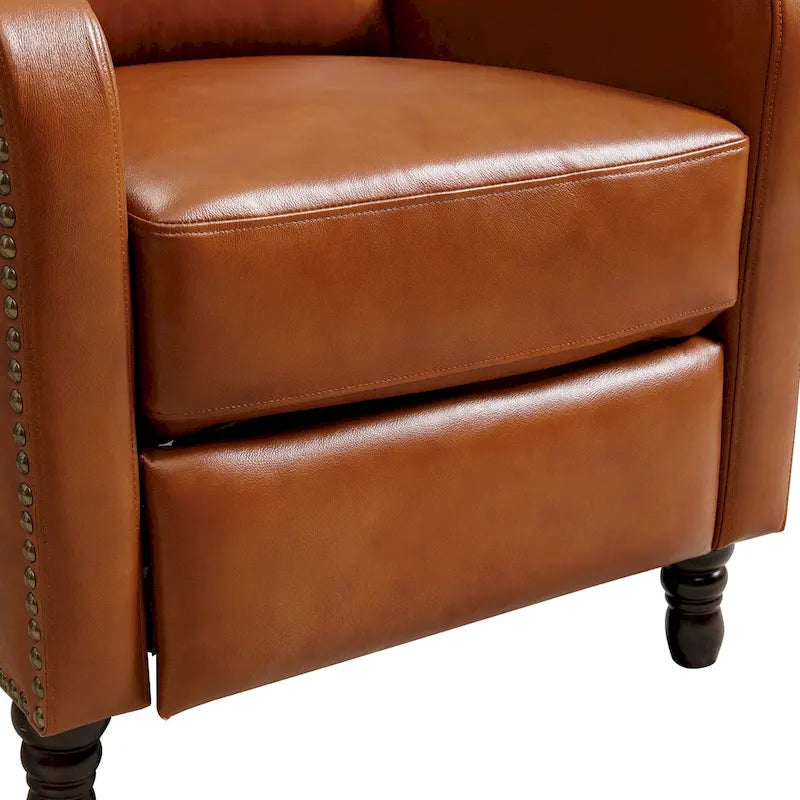 Fauteuil inclinable en cuir avec dossier - Chaise confortable pour salon