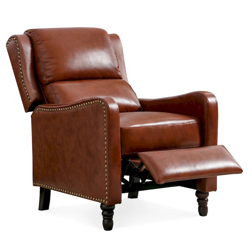 Fauteuil inclinable en cuir avec dossier - Chaise confortable pour salon