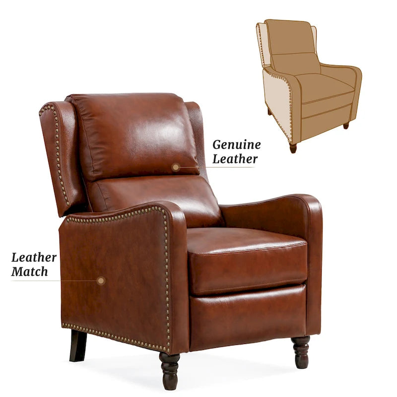 Fauteuil inclinable en cuir avec dossier - Chaise confortable pour salon