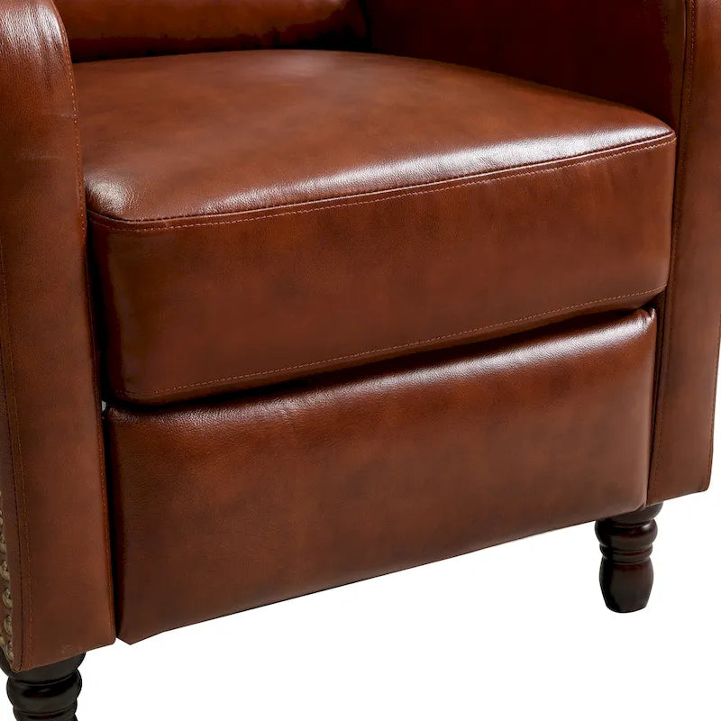 Fauteuil inclinable en cuir avec dossier - Chaise confortable pour salon