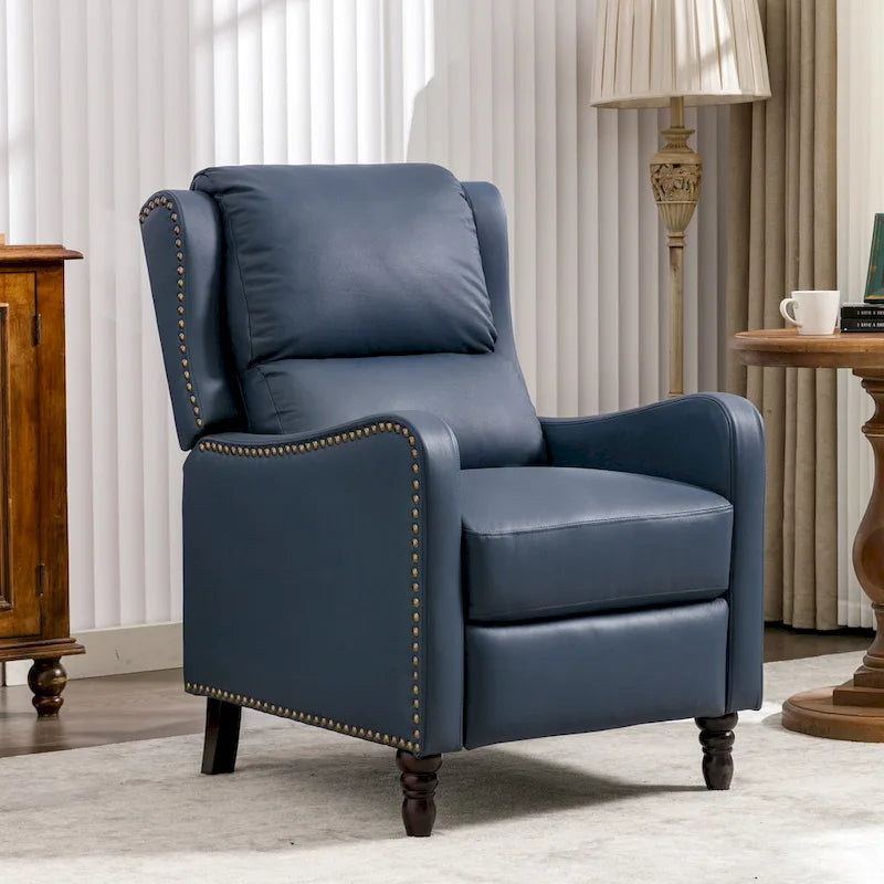 Fauteuil inclinable en cuir avec dossier - Chaise confortable pour salon