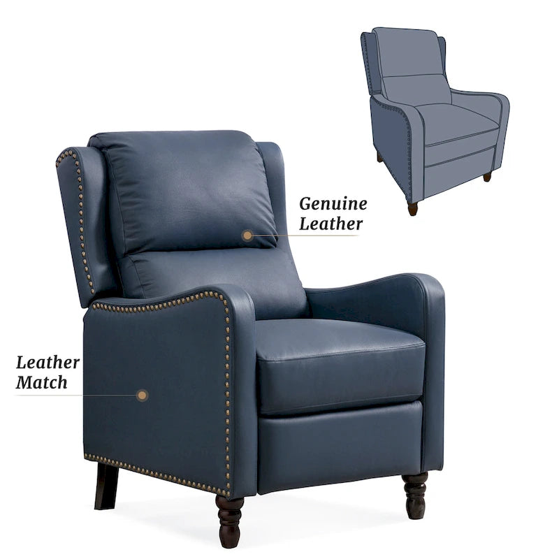 Fauteuil inclinable en cuir avec dossier - Chaise confortable pour salon