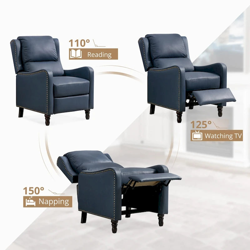 Fauteuil inclinable en cuir avec dossier - Chaise confortable pour salon