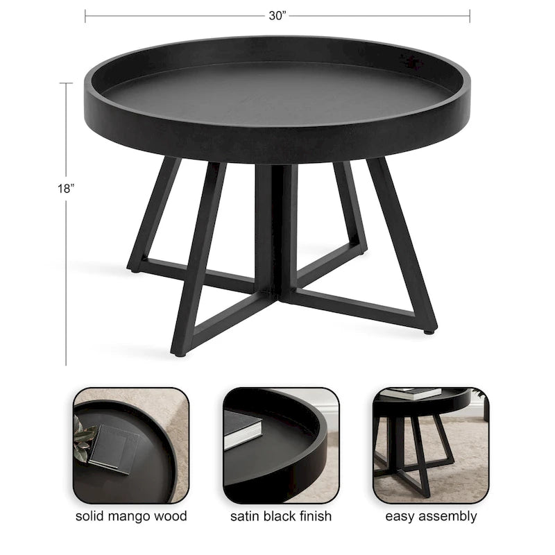 Table basse ronde de 30 pouces - 30 de diamètre