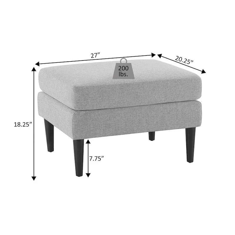Ottoman de style Mid-Century Convenience Concepts