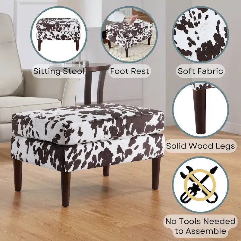 Ottoman de style Mid-Century Convenience Concepts