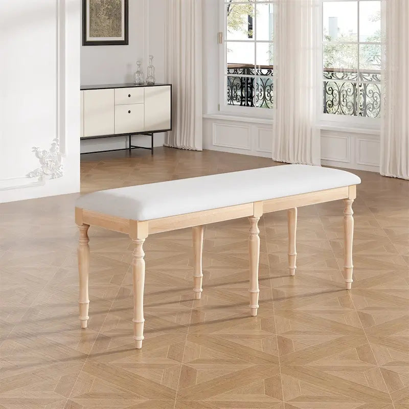 Banc de salle à manger capitonné traditionnel vintage de 128 cm