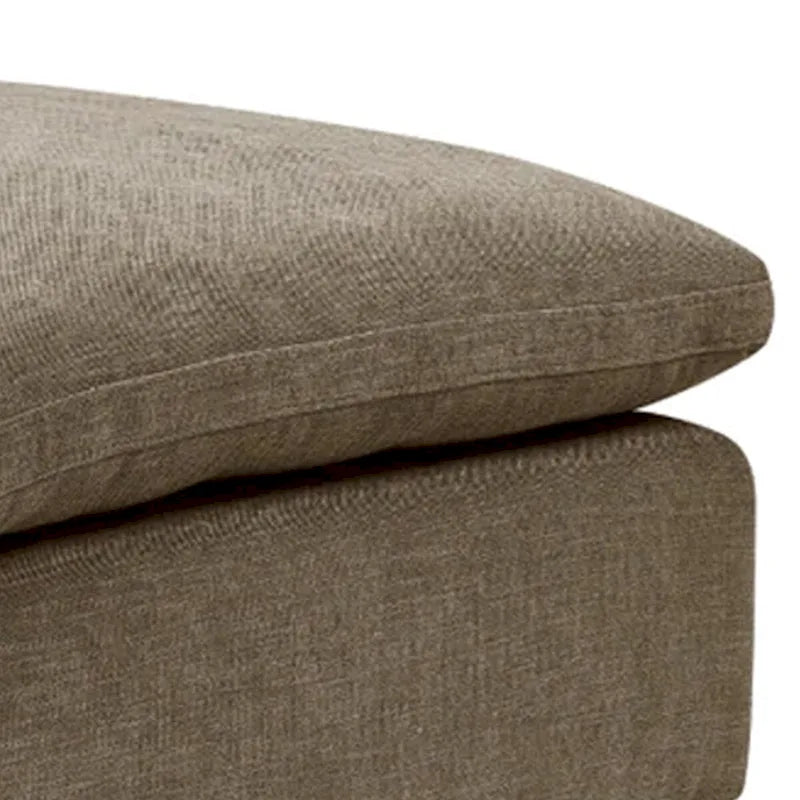 Pouf carré 37 pouces, coussin amovible sur le dessus, beige