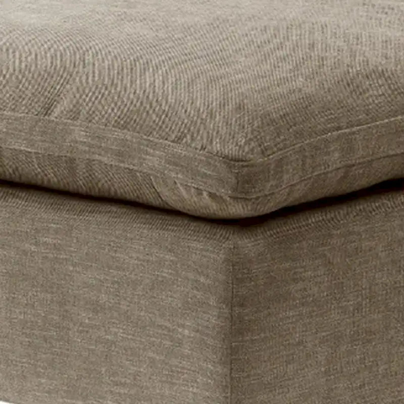 Pouf carré 37 pouces, coussin amovible sur le dessus, beige
