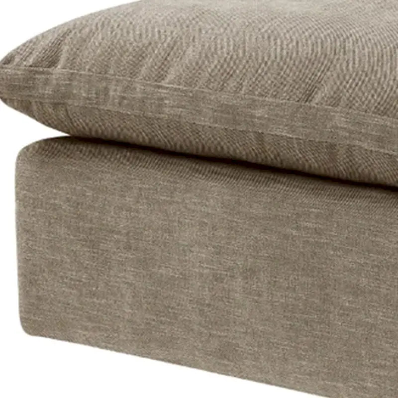 Pouf carré 37 pouces, coussin amovible sur le dessus, beige