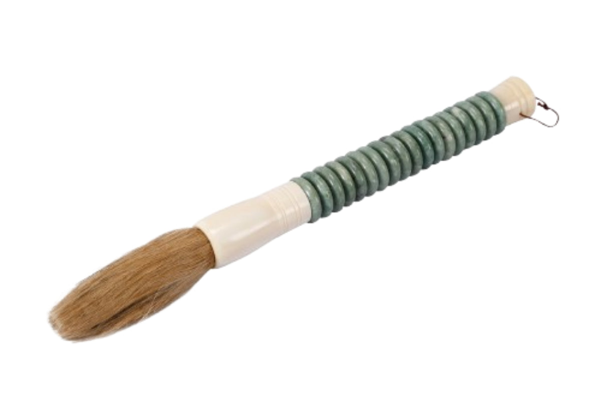 Pinceau de calligraphie à manche en jade Abacus avec soies en crin de cheval pour étagères