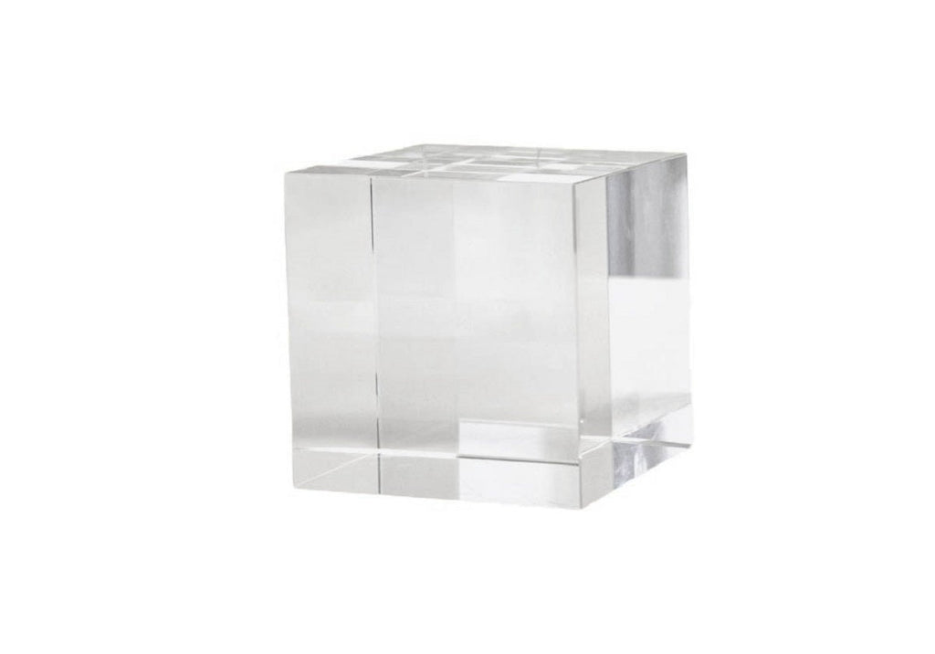 Cube en cristal K1 à facettes avec subtiles touches de coupe pour étagères et table basse