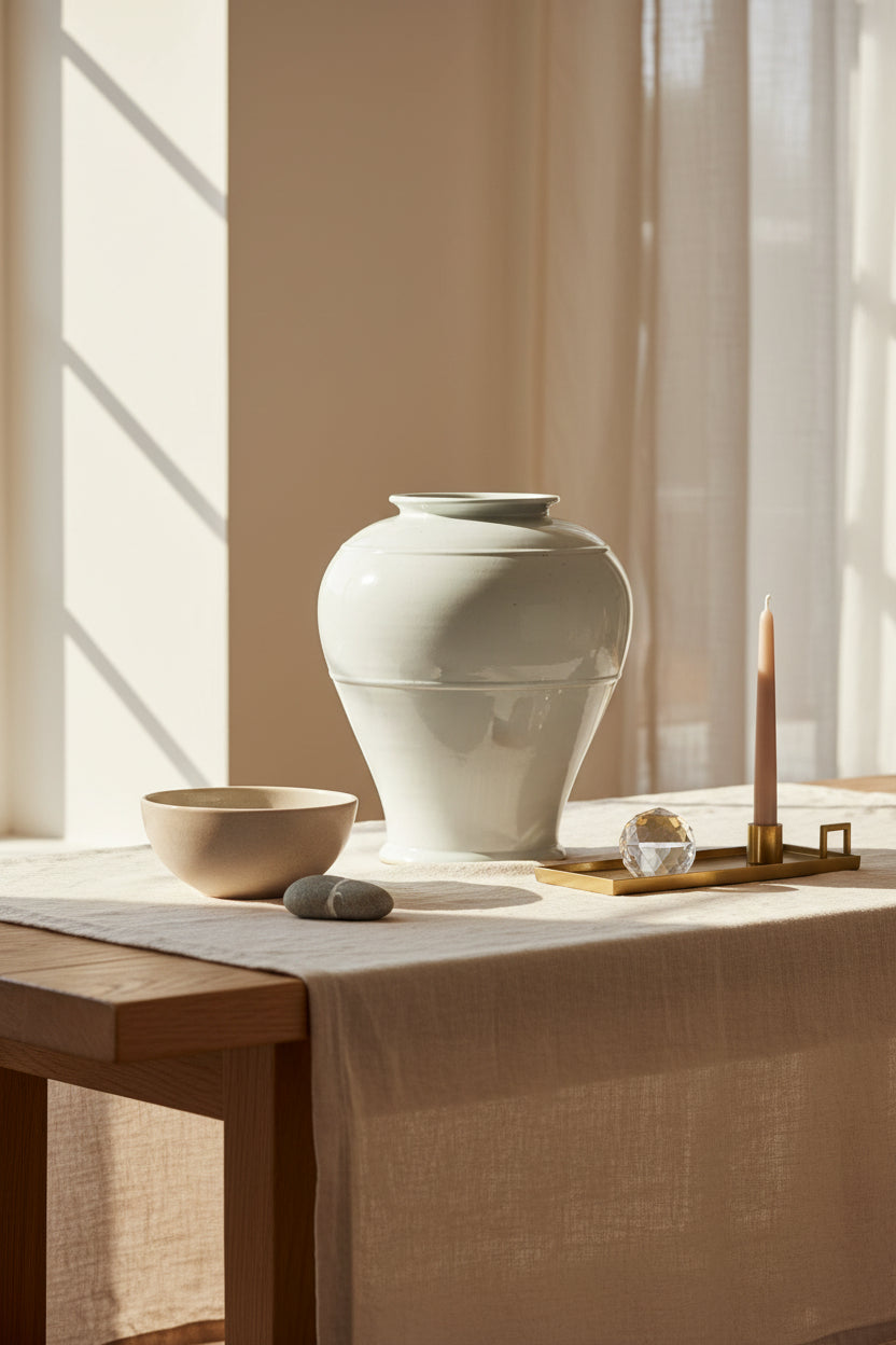 Pot en porcelaine classique avec forme banded et base évasée pour toute pièce